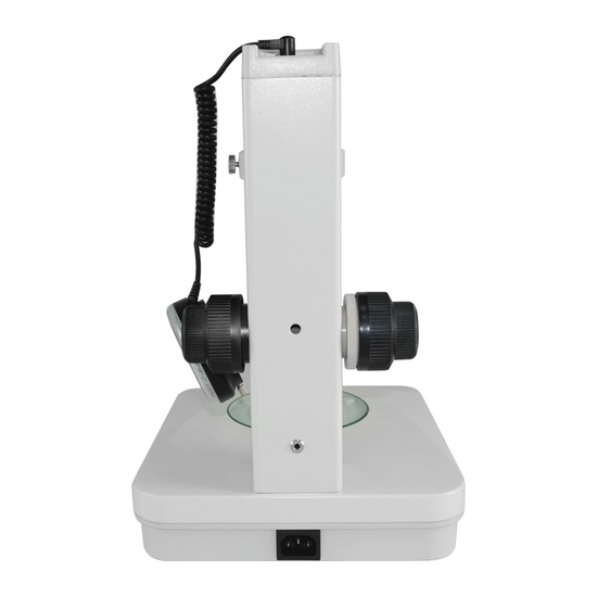 Microscope Track Stand, 76mm Fine Focus Rack, LED Ring Light, LED Light Base (Dimmable)