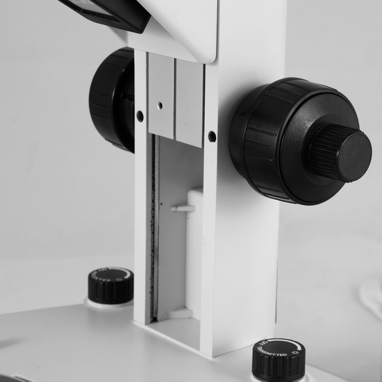 Microscope Track Stand, 76mm Fine Focus Rack, Top and Bottom LED Light (Dimmable)