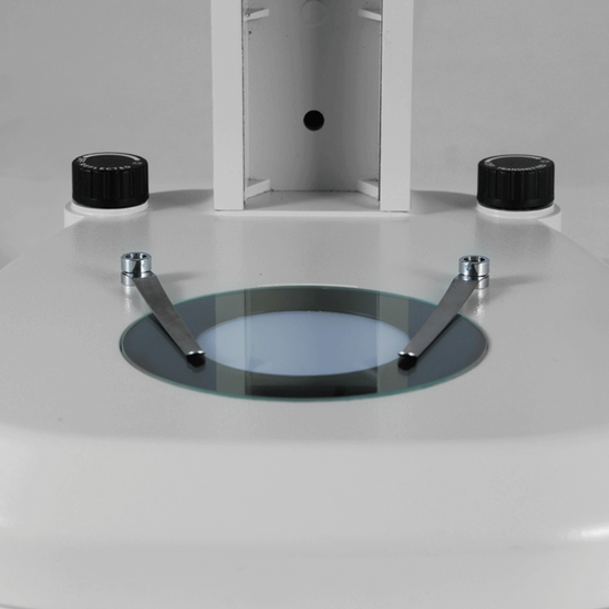 Microscope Track Stand, 76mm Fine Focus Rack, Top and Bottom LED Light (Dimmable)