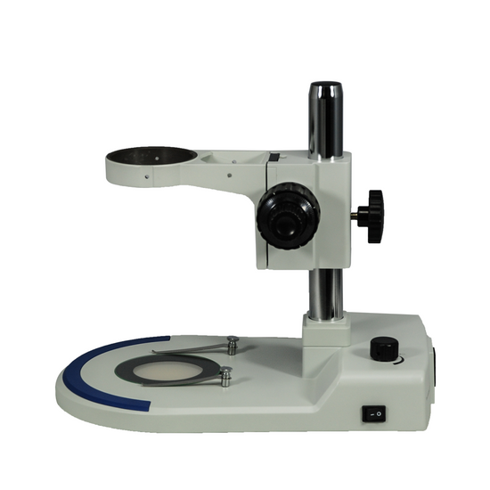 Microscope Post Stand, 76mm Fine Focus Rack, Bottom LED Light Base (Dimmable)