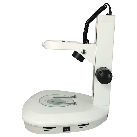 Microscope Track Stand, 76mm Coarse Focus Rack, 300mm Track Length, Top and Bottom LED Light (Dimmable)