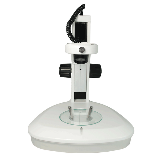 Microscope Track Stand, 76mm Coarse Focus Rack, 300mm Track Length, Top and Bottom LED Light (Dimmable)