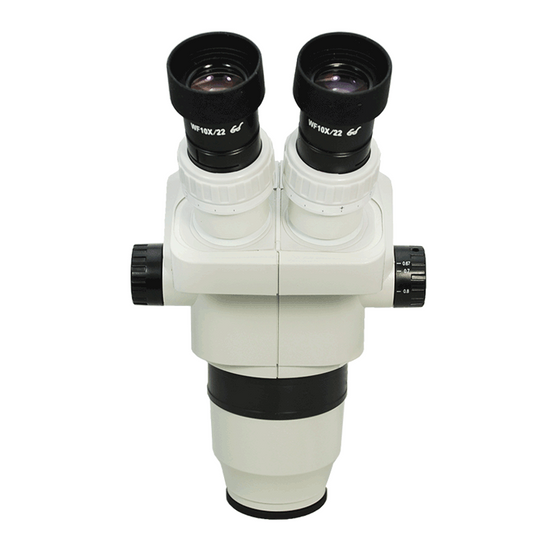 6.7-45X Zoom Ratio 1:6.7 Eyepiece Field of View Dia. 22mm Objective Working Distance 100mm 60° Binocular Zoom Body SZ05011123