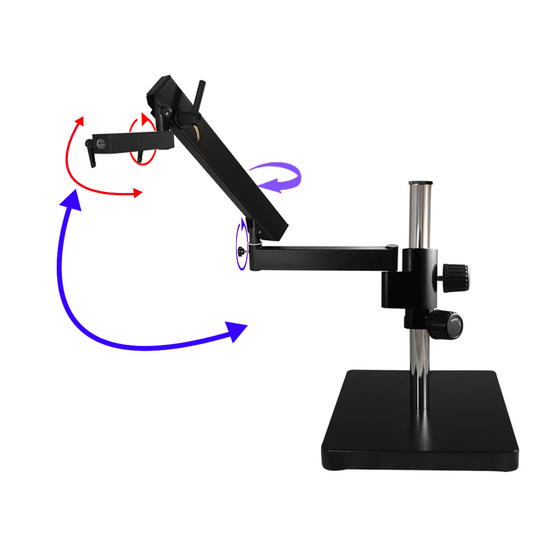 Microscope Flexible Articulating Arm, Heavy Duty Post Stand