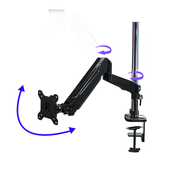 Pneumatic Monitor Arm, Post Clamp Stand