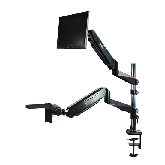 Microscope Monitor Dual Arm Stand, Post Clamp, 39mm Focus Rack