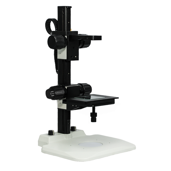 Microscope Track Stand, 39mm Coarse Focus Rack, Fine Focus XY Stage, LED Light Base