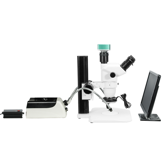2.0 Megapixels 6.7-45X CMOS Track Stand UV FREE LED Light Trinocular Zoom Stereo Microscope SZ02060037
