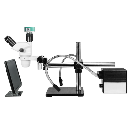 2.0 Megapixels 6.7-45X CMOS UV FREE LED Light Boom Stand Trinocular Zoom Stereo Microscope SZ02060437