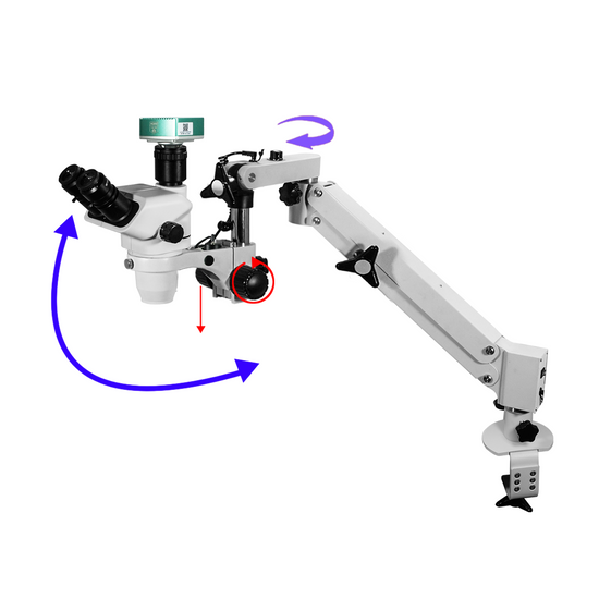 2.0 Megapixels 3.35-22.5X CMOS Pneumatic Arm Trinocular Zoom Stereo Microscope SZ02060754