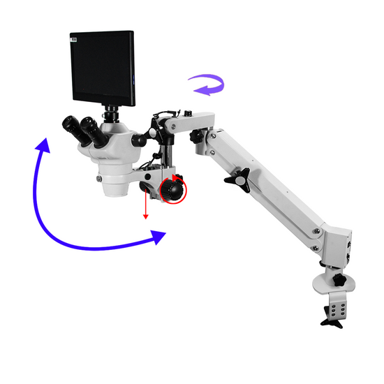 2.0 Megapixels 4-50X CMOS Pneumatic Arm Trinocular Zoom Stereo Microscope SZ02030753