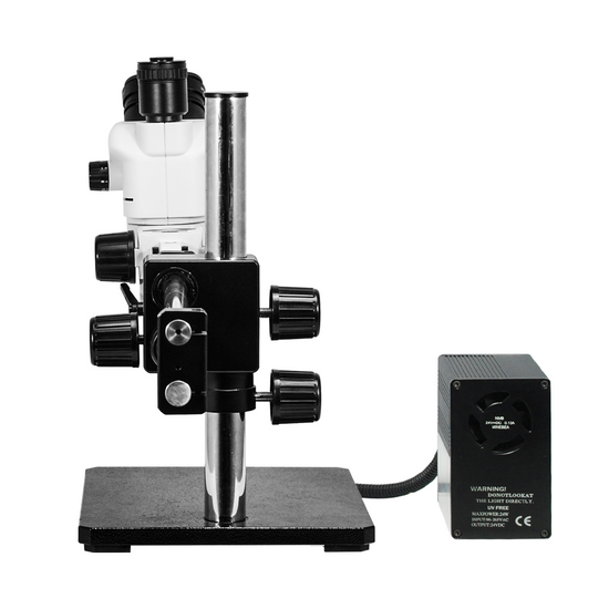 6.7-45X UV FREE LED Light Dual Arm Stand Trinocular Zoom Stereo Microscope SZ02060534