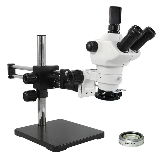 4-50X 8 Megapixels CMOS Polarizing LED Light Dual Arm Stand Trinocular Zoom Stereo Microscope SZ02030546