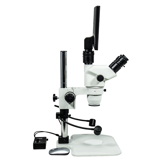 2.0 Megapixels 6.7-45X CMOS LED Light Post Stand Trinocular Zoom Stereo Microscope SZ02060239