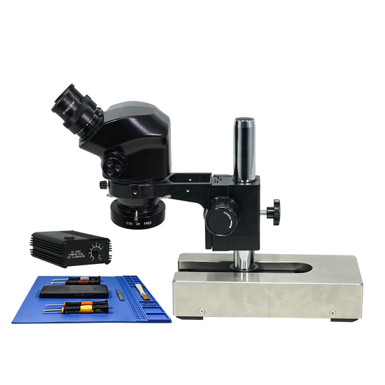 7-50X ESD Safe UV FREE LED Light Gliding Base Stand Binocular Zoom Stereo Microscope SZ02090224