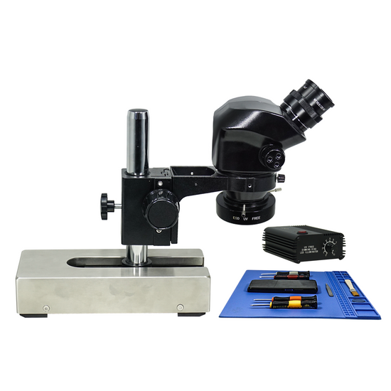 7-50X ESD Safe UV FREE LED Light Gliding Base Stand Binocular Zoom Stereo Microscope SZ02090224