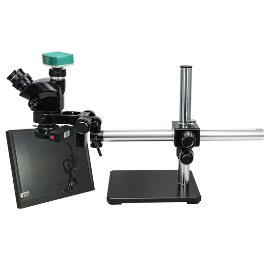 2.0 Megapixels 7-50X CMOS ESD Safe Boom Stand Fluorescence Light ESD Trinocular Zoom Stereo Microscope SZ02090453