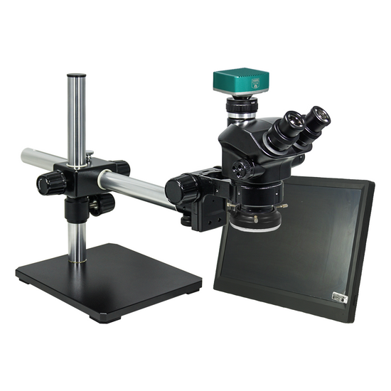 2.0 Megapixels 7-50X CMOS LED Light ESD Safe Boom Stand Trinocular Zoom Stereo Microscope SZ02090455