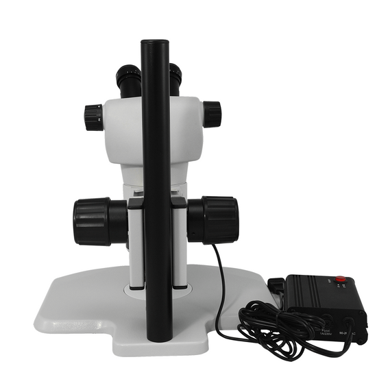 8X-50X Widefield Zoom Stereo Microscope, Binocular, Track Stand, LED Ring Light