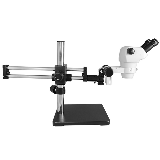 8X-50X Widefield Zoom Stereo Microscope, Binocular, Double Arm Boom Stand