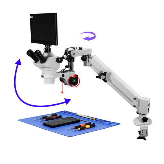 2.0 Megapixels 4-50X CMOS Pneumatic Arm Trinocular Zoom Stereo Microscope SZ02030756