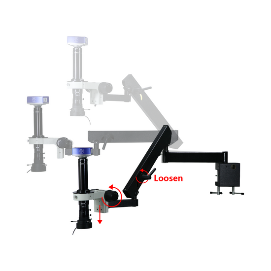 0.58-7X 8 Megapixels CMOS LED Light Flexible Arm Video Zoom Microscope MZ02130706