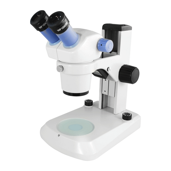 7X-30X Widefield Zoom Stereo Microscope, Binocular, Track Stand, LED Top and Bottom Light (60° Viewing Angle)