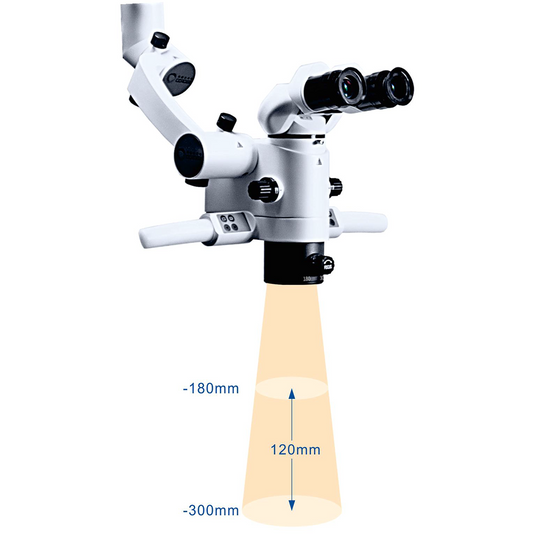 3.6X/5.4X/9X/14.4X/22.5X LED Coaxial Reflection Light Pneumatic Arm Floor Stand Trinocular Parallel Multiple Power Operation Surgical Microscope SM51040192