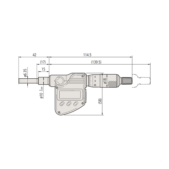 0-25.4mm (0-1″) 1μm 25mm/1" Flat Digimatic Micrometer Head Mitutoyo-350-351-30