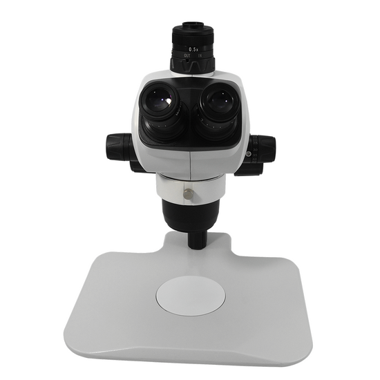 6.6X-51X Widefield Zoom Stereo Microscope, Trinocular, Track Stand
