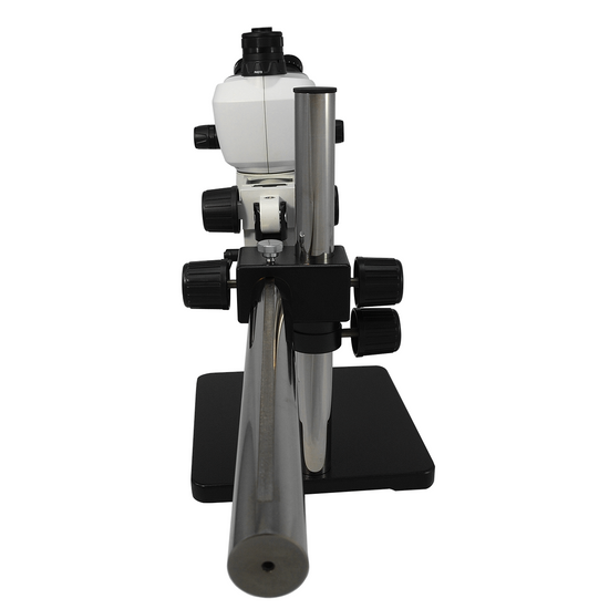6.6X-51X Widefield Zoom Stereo Microscope, Trinocular, Single Arm Boom Stand