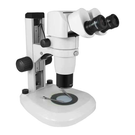 8X-80X Widefield Parallel Zoom Stereo Microscope, Binocular, Track Stand, LED Top and Bottom Light Siedentopf 0-35° Viewing Angle