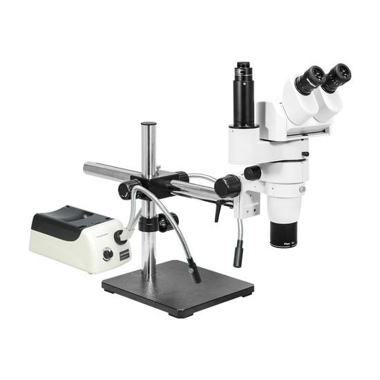 8-50X Halogen Light Boom Stand Trinocular Parallel Zoom Stereo Microscope PZ02040454 8-50X Halogen Light Boom Stand Trinocular Parallel Zoom Stereo Microscope PZ02040454