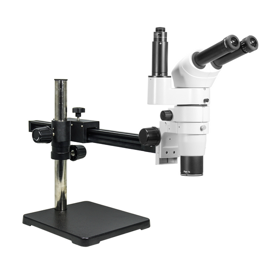 8-80X Ball Bearing Boom Stand Trinocular Parallel Zoom Stereo Microscope PZ02080233