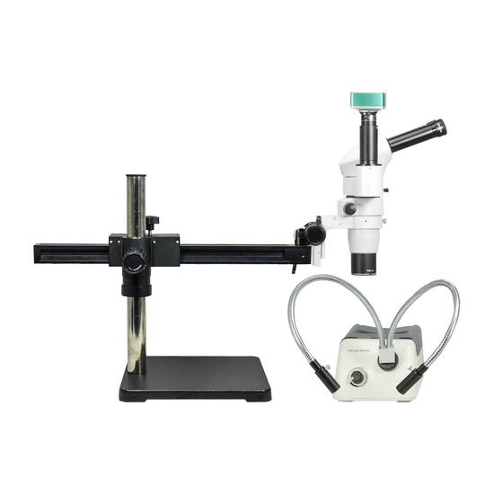 2.0 Megapixels 8-65X CMOS Ball Bearing Boom Stand Halogen Light Trinocular Parallel Zoom Stereo Microscope PZ02080272