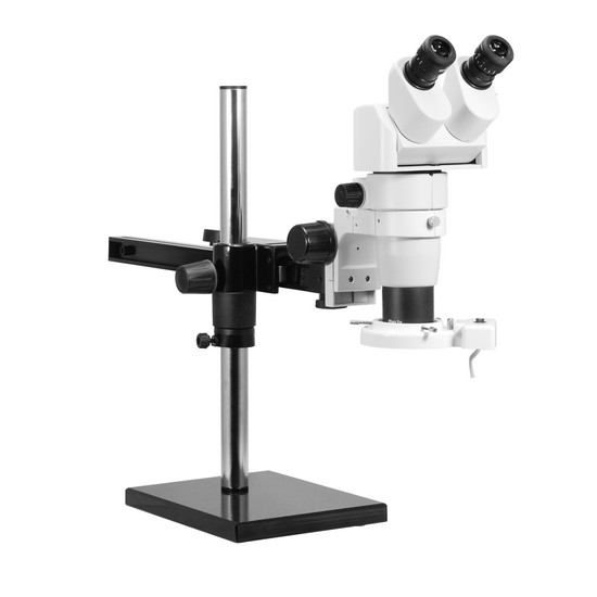 8-80X Ball Bearing Boom Stand Fluorescence Light Binocular Parallel Zoom Stereo Microscope PZ02080246