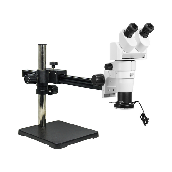 8-80X LED Light Ball Bearing Boom Stand Binocular Parallel Zoom Stereo Microscope PZ02080249