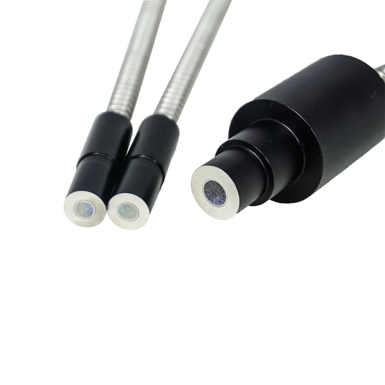 Dual Gooseneck Light Guide Cables for Microscope Fiber Optic Illuminator, Length 1000mm