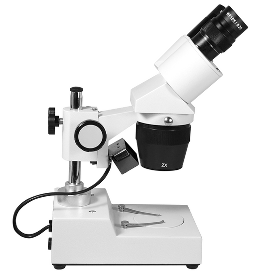 10X/20X Widefield Stereo Microscope, Binocular, Post Stand, Halogen Top Light