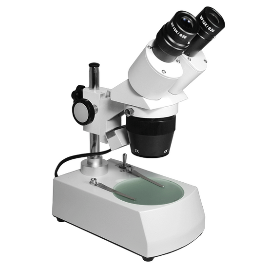 20X/40X Widefield Stereo Microscope, Binocular, Post Stand, Halogen Top and Bottom Light, Bright Field (360° Rotatable Head)