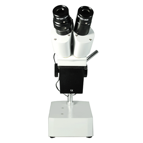 10X Widefield Stereo Microscope, Binocular, Single Arm Boom Stand with Arbor, LED Top Light