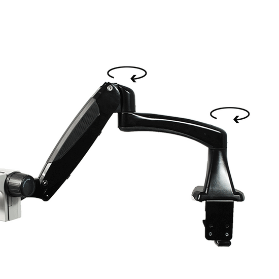 0.35X-2.25X Industrial Inspection Video Zoom Microscope, Pneumatic Arm Clamp Stand
