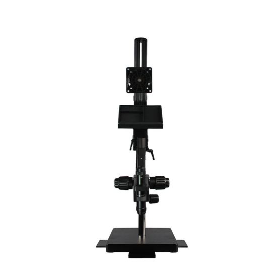 0.35X-2.25X Video Zoom Microscope on Flexible Articulating Arm Post Stand with Monitor Holder
