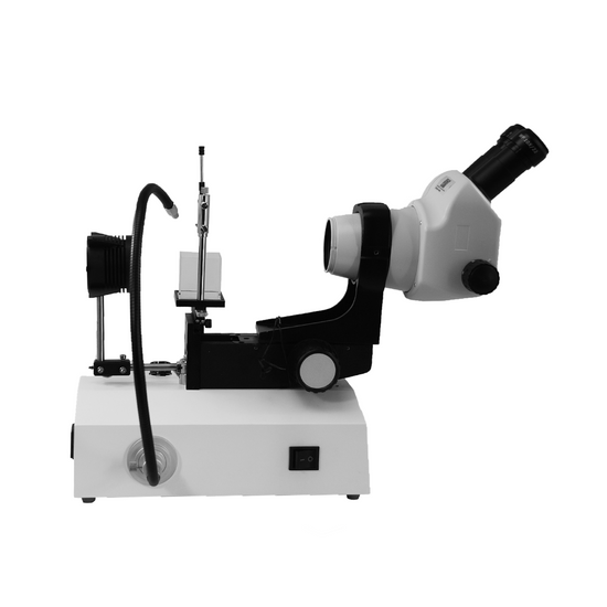 8X-50X Professional Jewelry Gem Stereo Zoom Microscope, LED Light, Horizontal Oil-Immersed Gem Stand