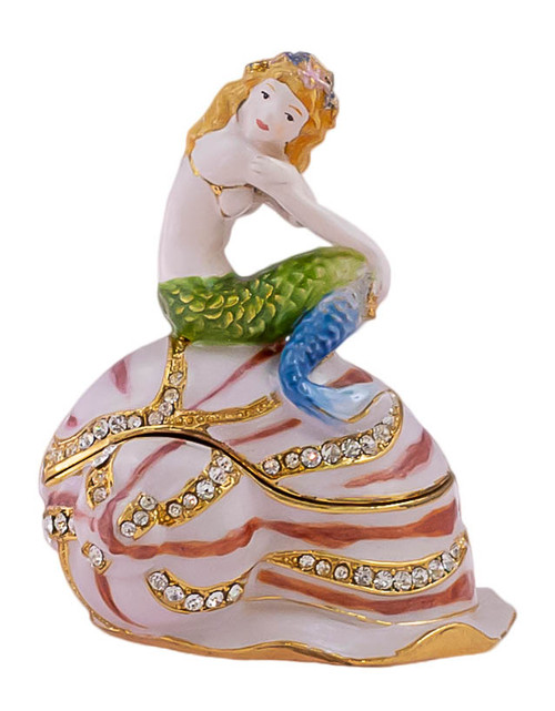 Mermaid On Shell Trinket Box