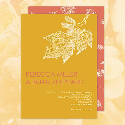 Transparent Leaves Wedding Invitation