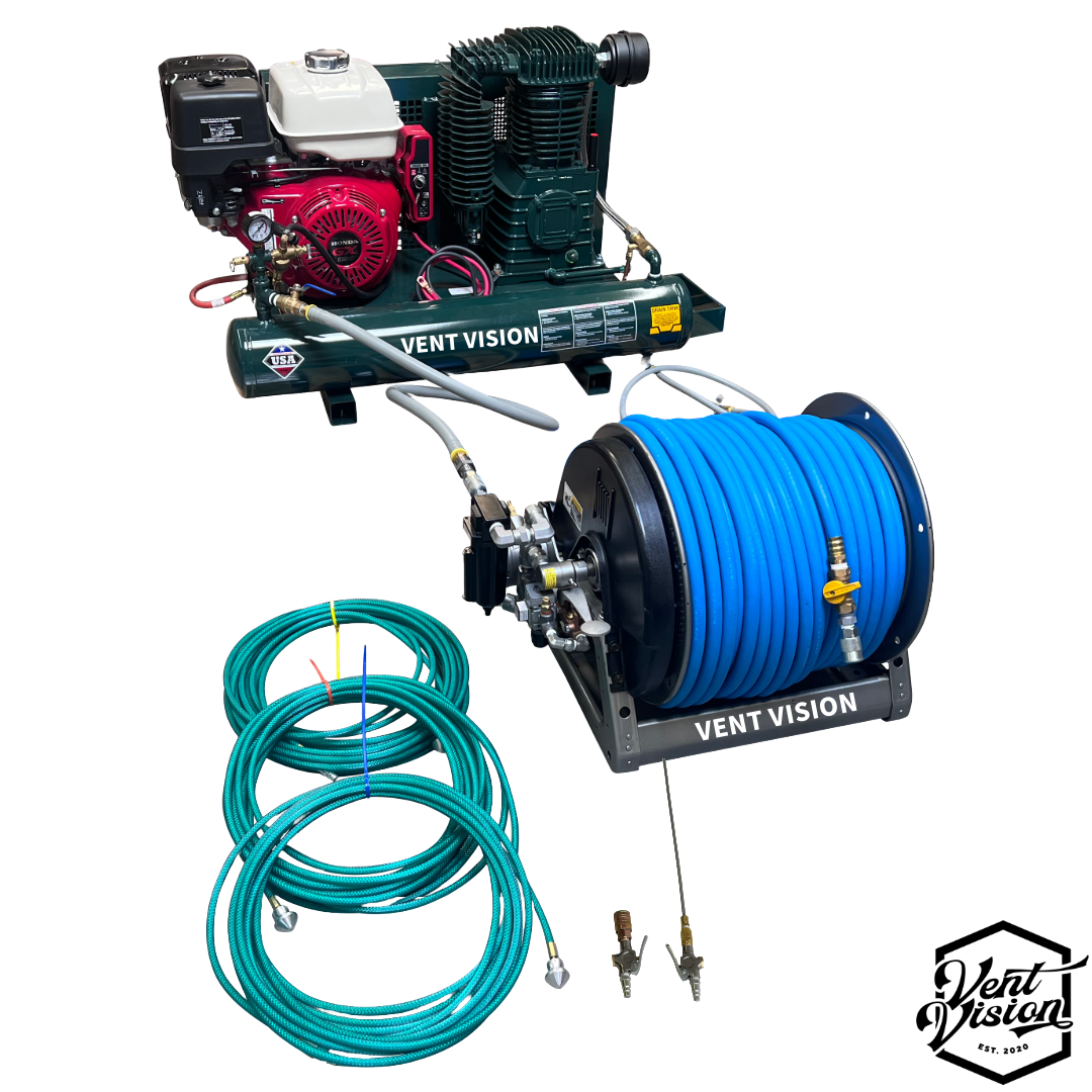 175 PSI Portable Air Duct Compressor & Rig | Vent-Vision