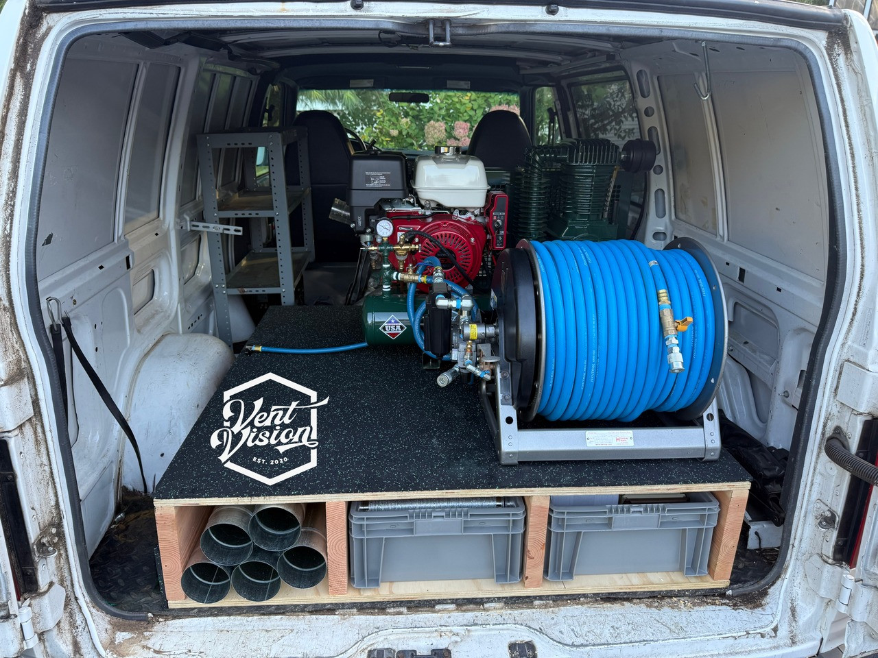 175 PSI Portable Air Duct Compressor & Rig | Vent-Vision