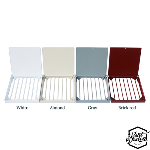 Vent Vision white aluminum dryer vent cover with Better Bird Guard insert