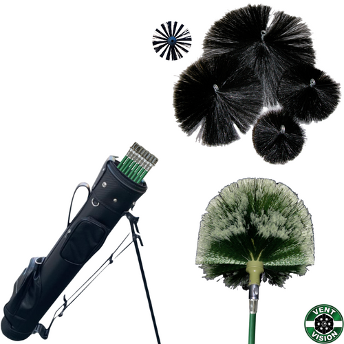 Vent Vision professional air duct agitation tool bundle with rods brushes and caddy